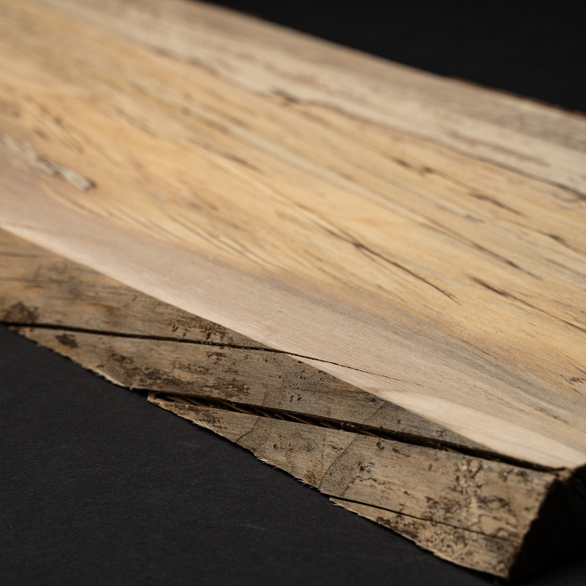 4/4 1” Live Edge Red Maple Spalted 1&quot; Slab - Wood Board Kiln Dried Boards - Cut to Size Soft Maple Board