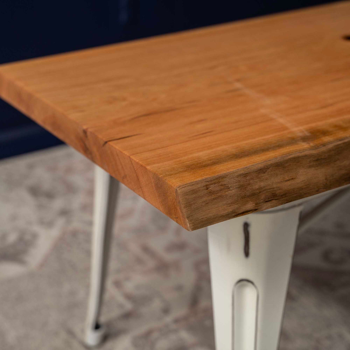 No 10. - 2” Finished Cherry Live Edge Slab Console Table Top Finished Sanded &amp; Oiled Console Coffee Table Desk Top Ready