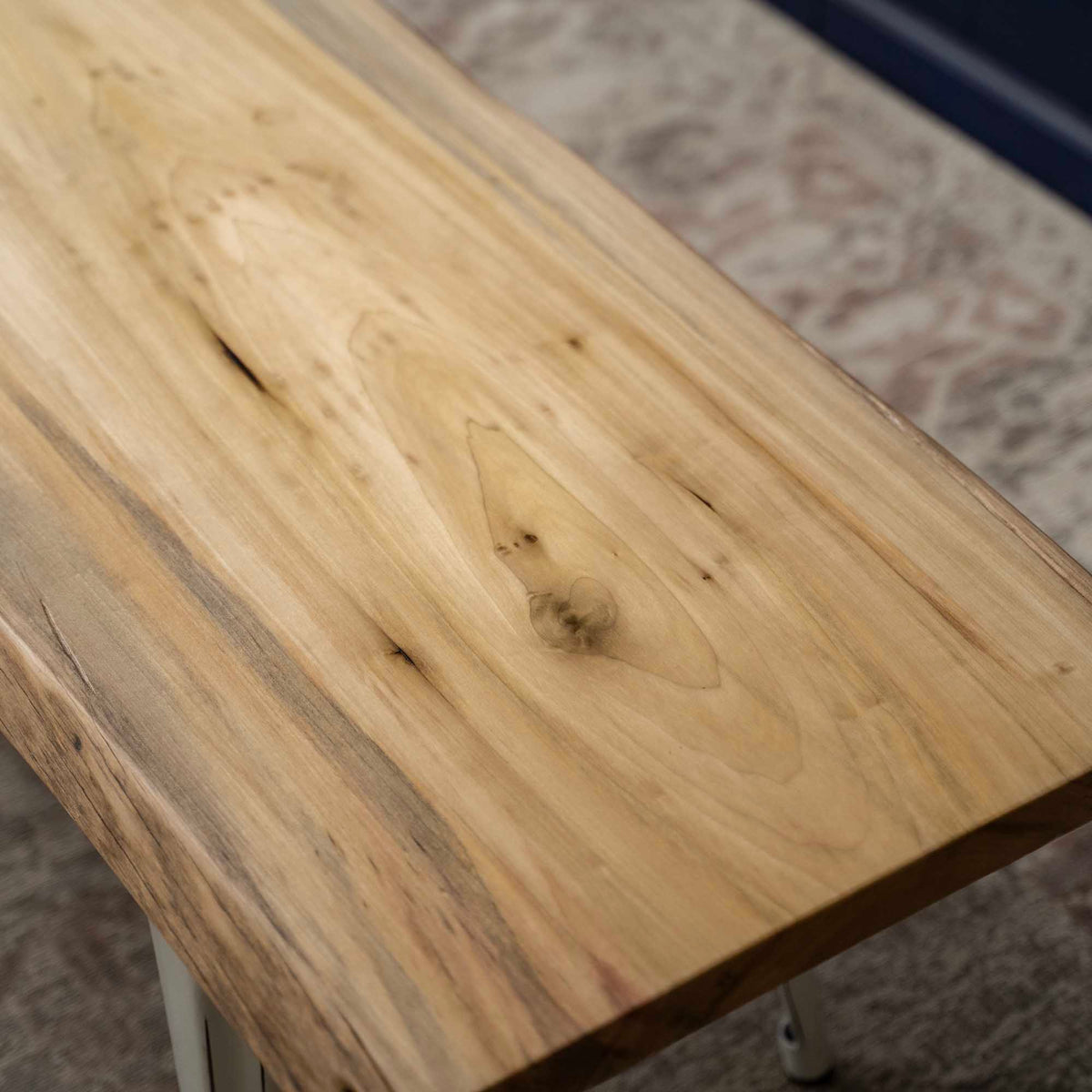 No 8. - 2” Finished Rainbow Poplar Table Top Live Edge Slab Finished Sanded &amp; Oiled Console Coffee Table Desk Top Ready